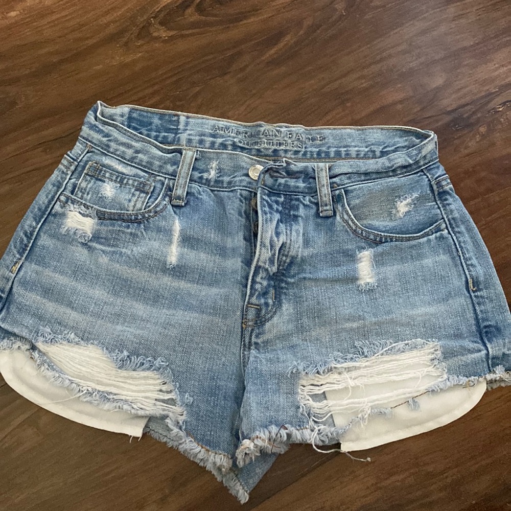 american eagle low pocket jean shorts